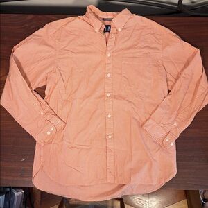 GAP 80’s two ply poplin men’s button down size L orange 100% cotton